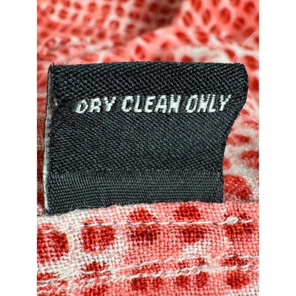 J Peterman Shirt Mens XL Red Dot Print Linen Short Sleeve Breathable Relaxed Fit - Picture 11 of 11